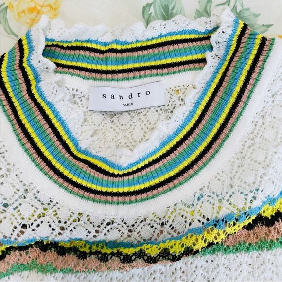 Sandro Mesh / Lace Top - Picture 9 of 10